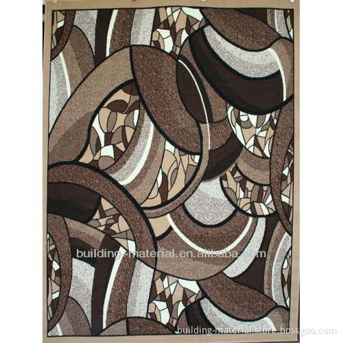 New Contemporary Brown and Beige Modern Square and Circles Area Rug